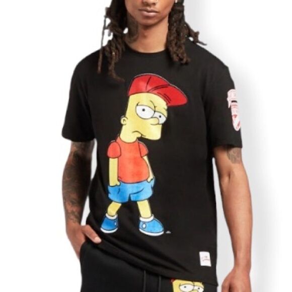 The Simpsons Bart Simpson Felt “LUCKY RED HAT” Short Sleeve Tee - Picture 12 of 12